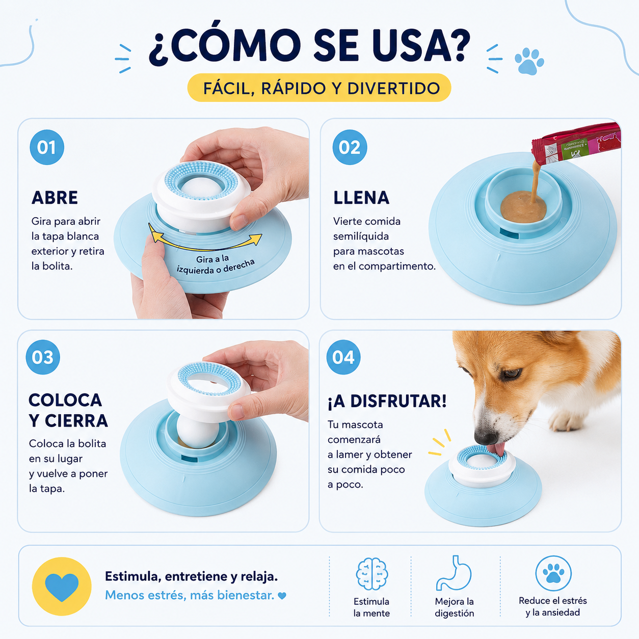 dispensador de comida desestresante